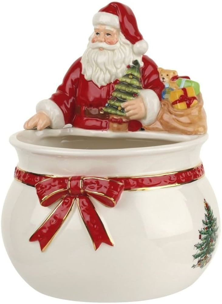 Amazon.com | Spode Christmas Tree Santa Candy Bowl | 7.5 Inch Candy Bowl for Candy, Nuts and Potp... | Amazon (US)