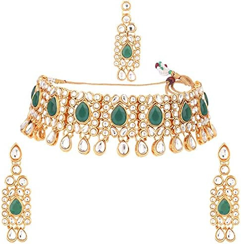 Efulgenz Kundan Set Indian Jewelry Sets for Women Bollywood Jewelry Kundan Crystal Choker Necklac... | Amazon (US)