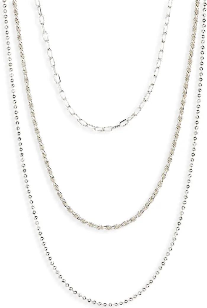 Argento Vivo Sterling Silver Triple Layer Chain Necklace | Nordstrom | Nordstrom