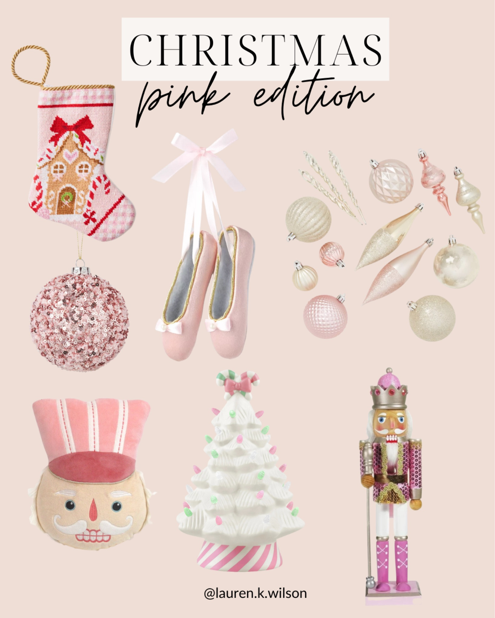 Pink Christmas, holiday, stocking, ornaments, nutcracker, pillow, home decor 

#LTKSeasonal #LTKhome #LTKHoliday