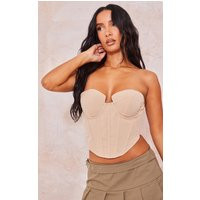 Stone Structured Strapless Corset | PrettyLittleThing US