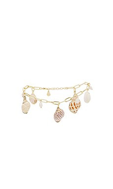 Ettika Paperclip Chain Shell Charm Anklet in Gold from Revolve.com | Revolve Clothing (Global)