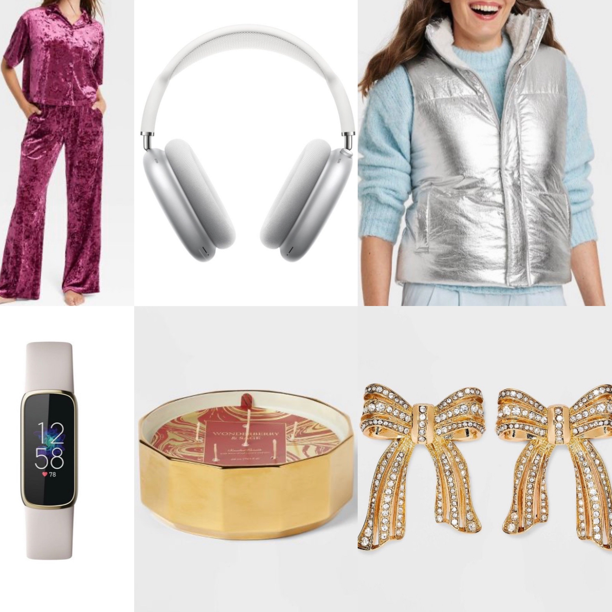 Target Women’s Gift Guide
SALE
Christmas gift ideas
Velvet Pajamas
Fitbit
Silver puffer vest
Gold bow earrings 
Apple over the ear headphones
Large candle
Target style 
Target finds
Gift ideas for her
Mom
Sister
Friend
Daughter


#LTKfindsunder50 #LTKHoliday #LTKGiftGuide