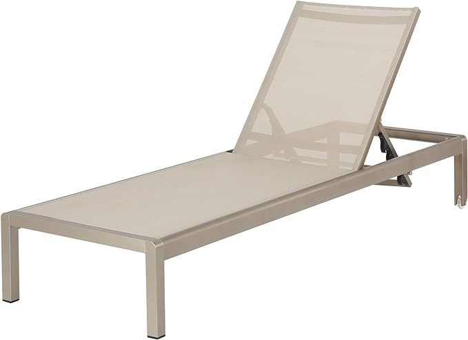 Christopher Knight Home Cape Coral KD Outdoor Mesh Chaise Lounge, Gray | Amazon (US)