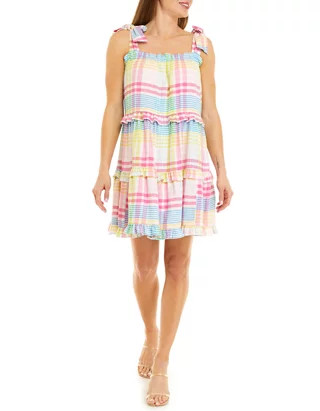 Women's Sleeveless Tiered Yarn Dyed Dress | Belk