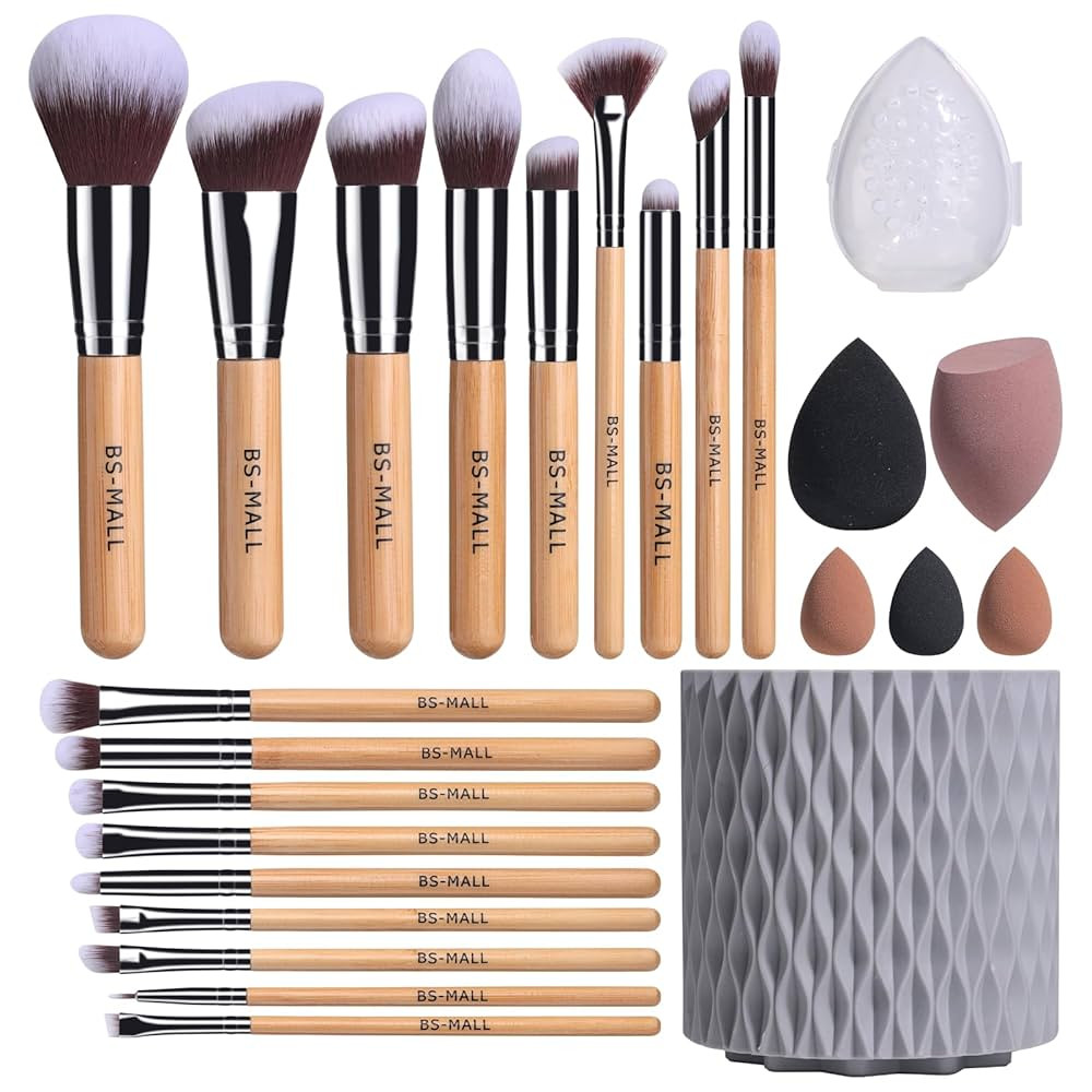 BS-MALL Makeup Brushes Bamboo Premium Synthetic Foundation Powder Concealers Eye Shadows 18 Pcs B... | Amazon (US)