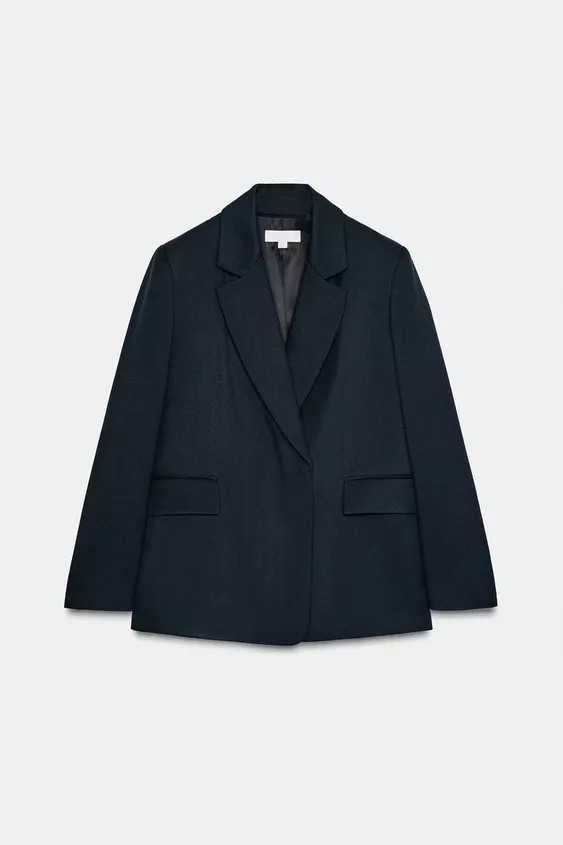 OVERSIZE DOUBLE-BREASTED TWILL BLAZER | Zara Canada