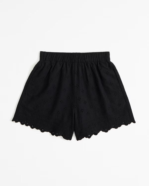 Women's Linen-Blend Eyelet Pull-On Short | Women's Bottoms | Abercrombie.com | Abercrombie & Fitch (US)