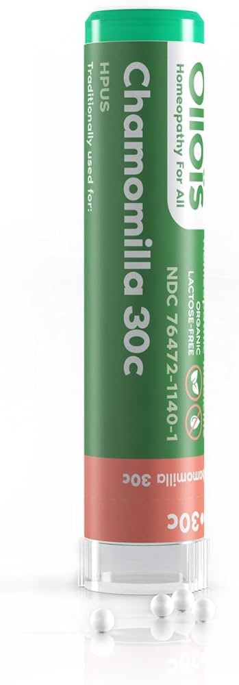 OLLOIS Chamomilla 30c Organic, Lactose-Free Homeopathic Medicine, 80 Pellets (Pack of 1) | Amazon (US)