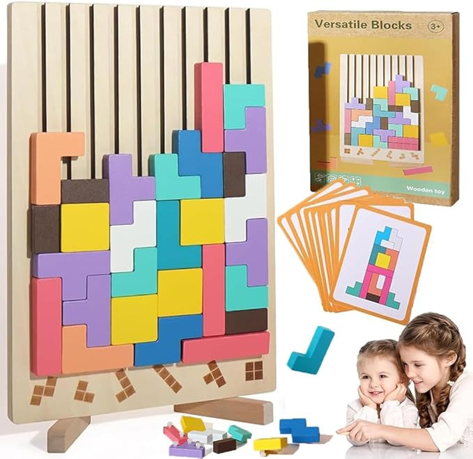 Wooden Stacking Puzzle Toy, 3D Wooden Puzzle Montessori Toy Art, Giant Russian Block Board Game, ... | Amazon (US)