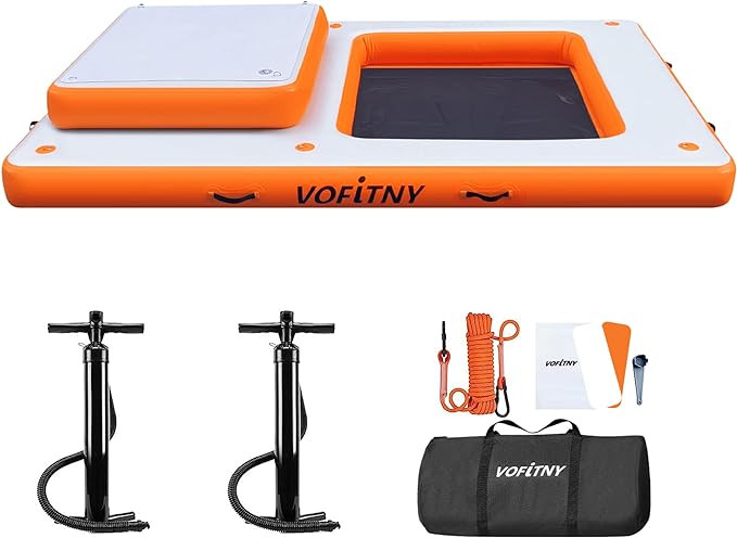 VOFiTNY Inflatable Floating Dock Swim Air Platform Island Raft Mat for Lake Pool Beach Ocean with... | Amazon (US)