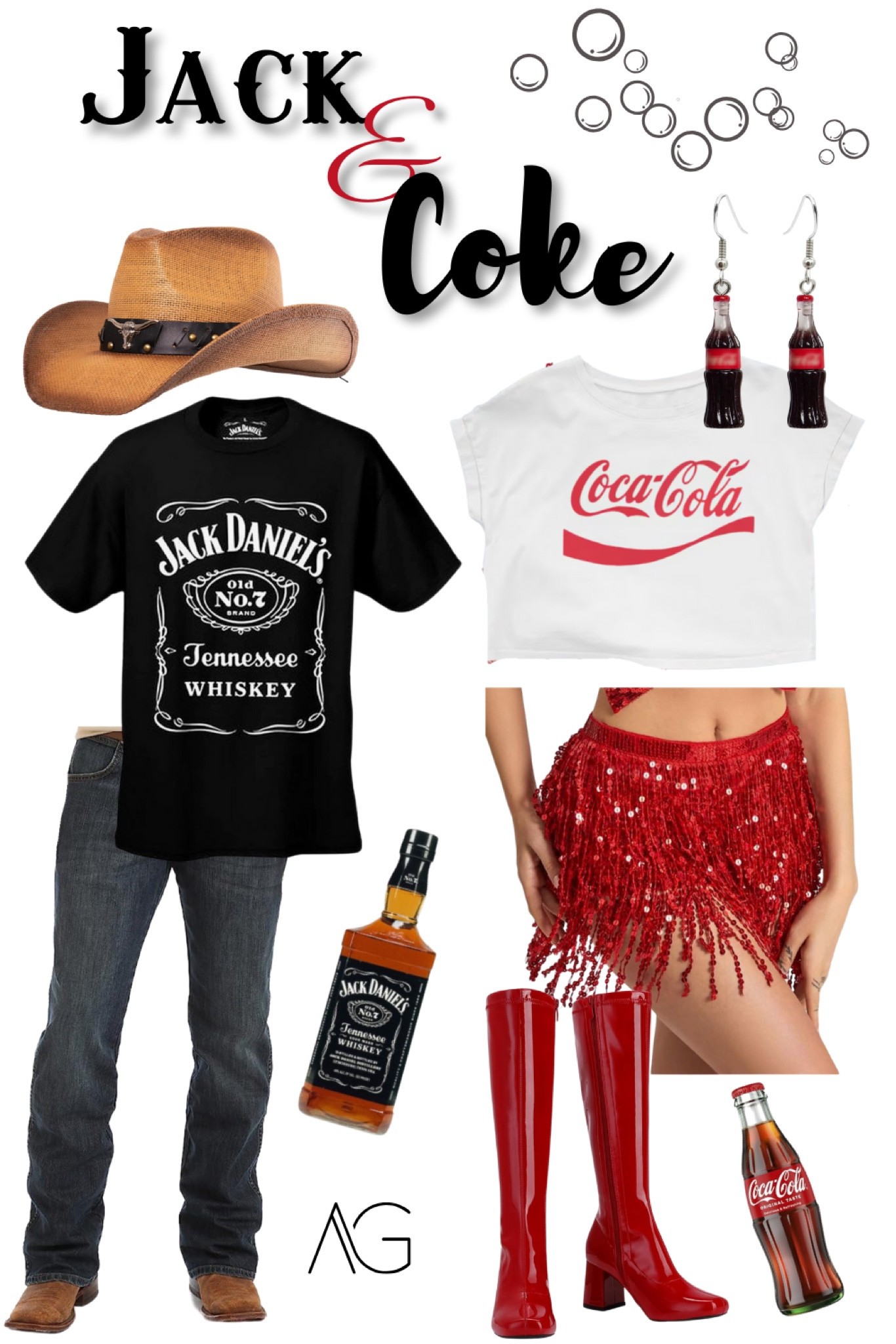 Jack and Coke Couples Halloween costume! Unique costume party idea for Jack Daniels and Coca-Cola dynamic duo! #halloween #couplescostume #fall #costumeparty #costumeideas #jackandcoke 

#LTKSeasonal #LTKParties