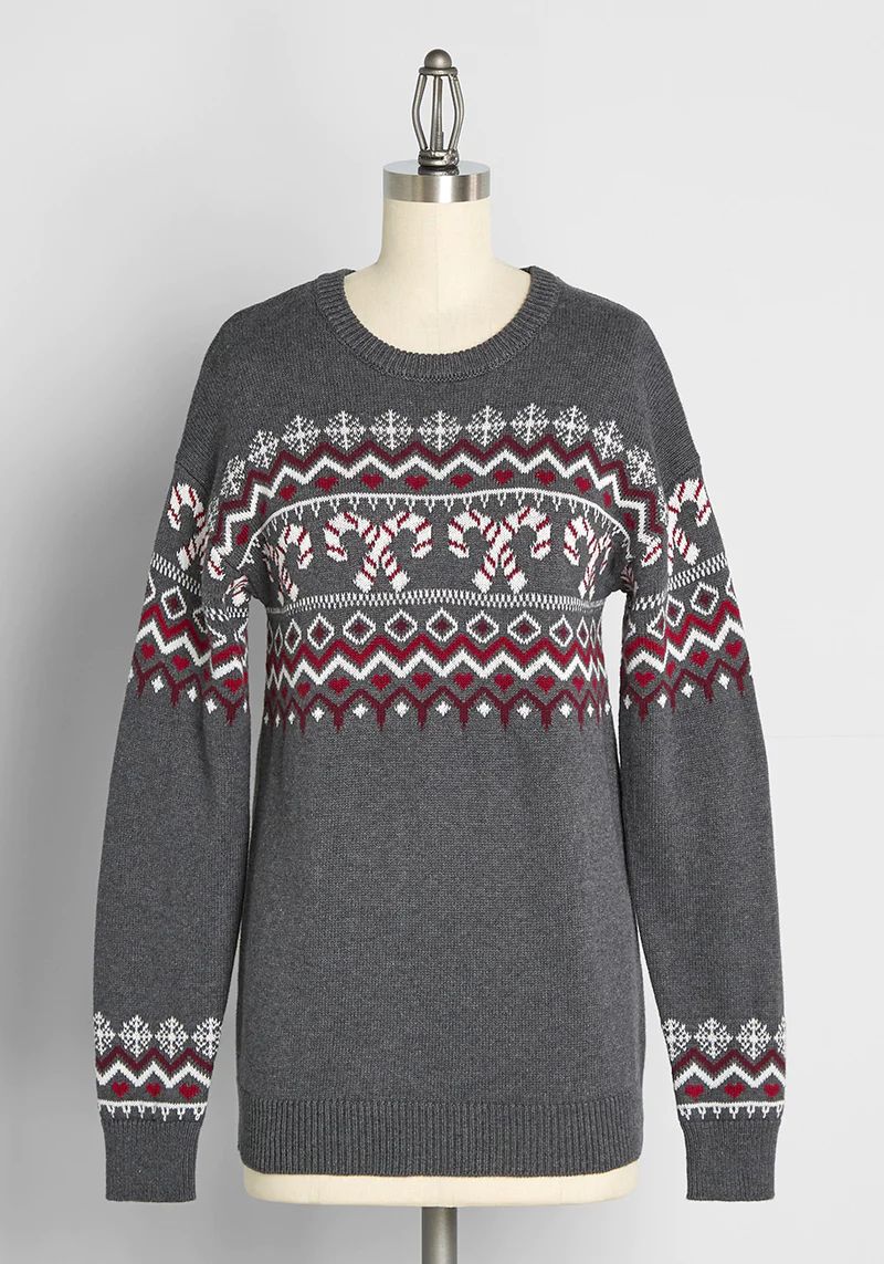 Candy Cane Crossroads Fair Isle Sweater | ModCloth