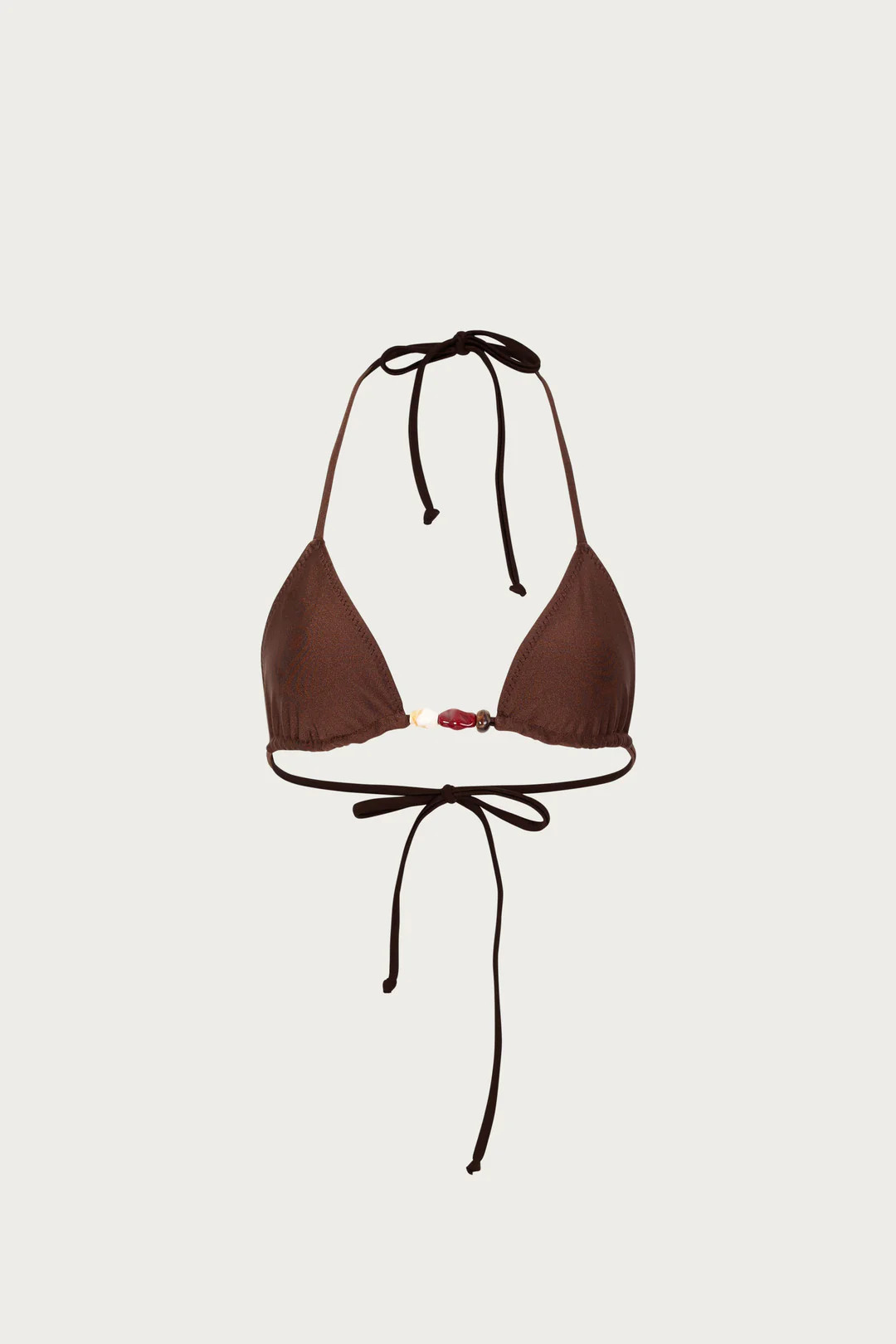 Stone Beaded Triangle Top (Chocolate Brown) | SAME