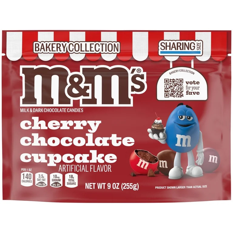 M&M's Cherry Chocolate Cupcake Chocolate Candy, Sharing Size - 9 oz Resealable Bag | Walmart (US)