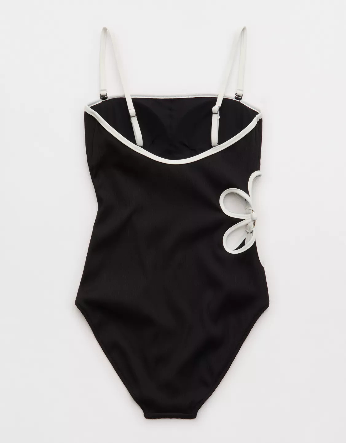 Aerie Daisy Bandeau Full Coverage Ribbed One Piece Swimsuit | Aerie