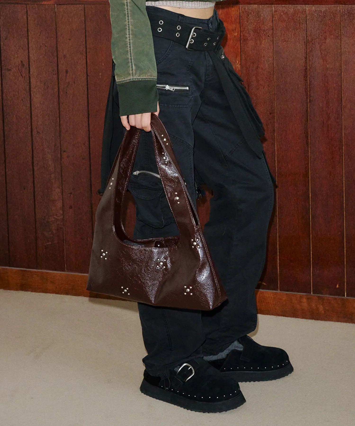 Liora Stud Bag Brown | Musinsa Global