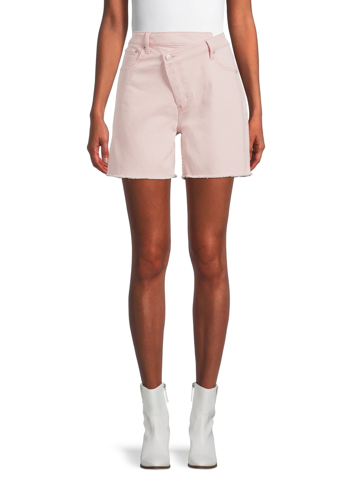 No Boundaries Juniors' High Rise Criss Cross Denim Shorts - Walmart.com | Walmart (US)