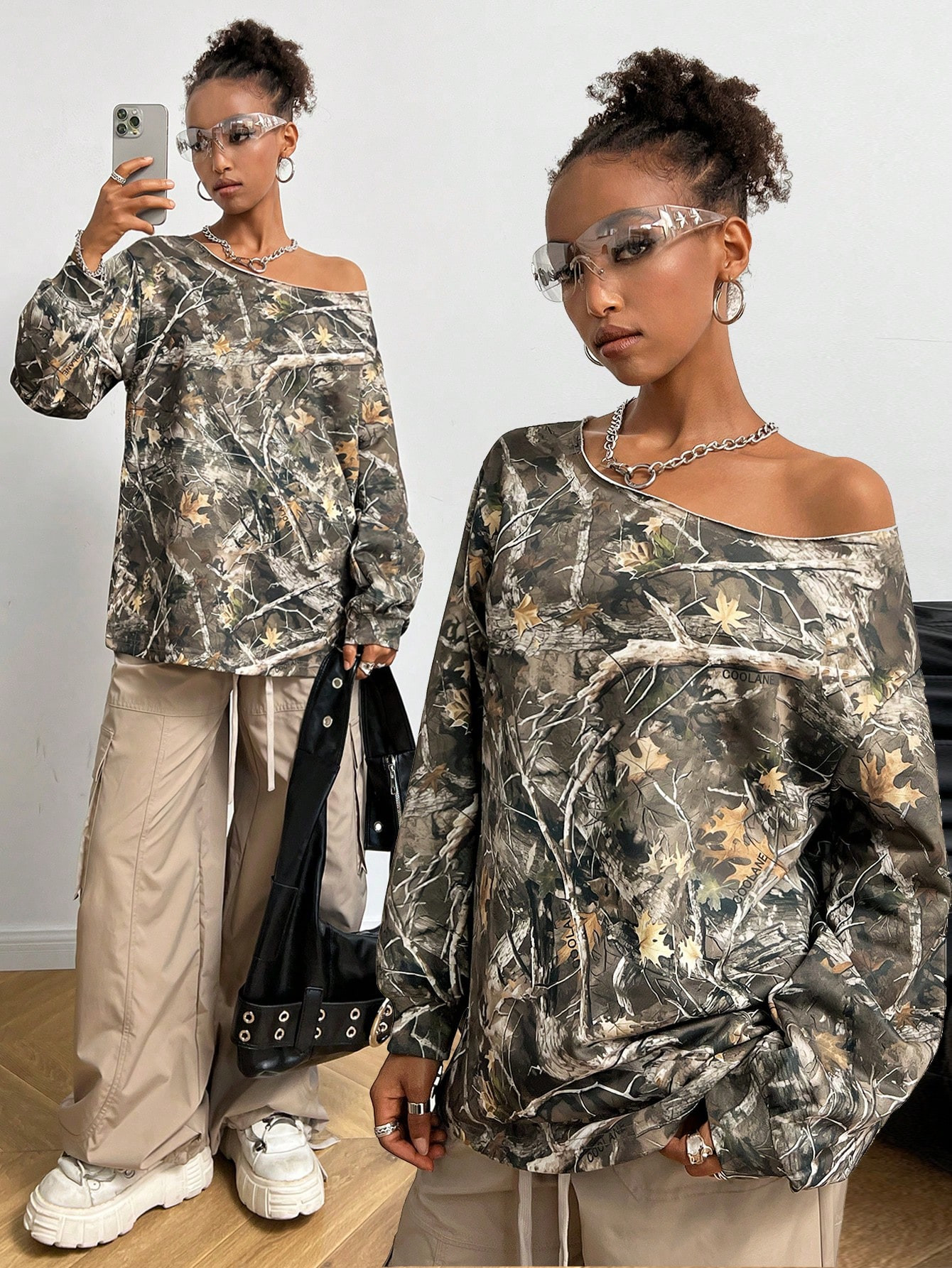 SHEIN Coolane Tween Girls Fall/Winter Y2K Graphics Stretchy Off The Shoulder Sweatshirt | SHEIN