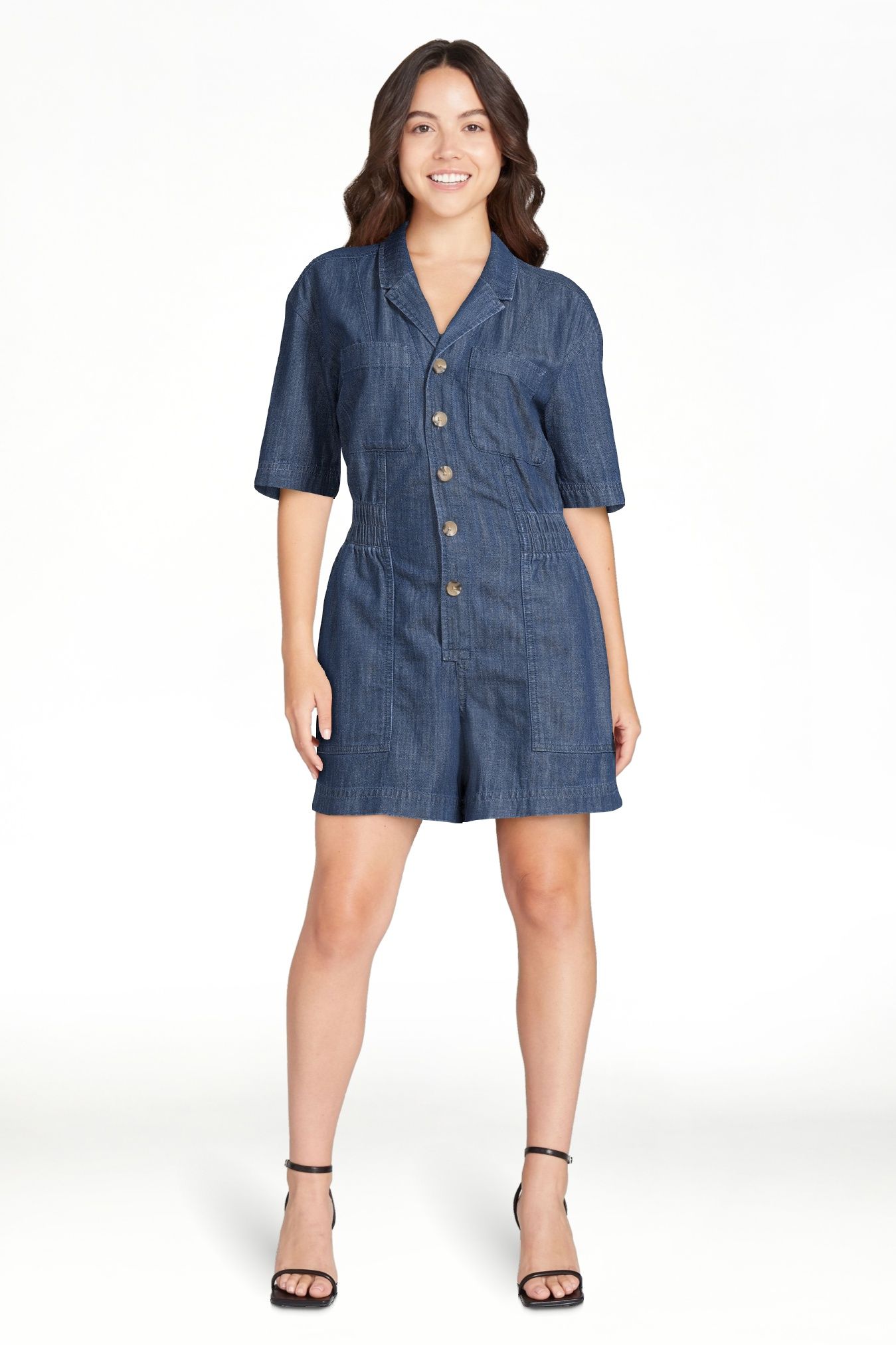 Free Assembly Women’s Utility Romper with Short Sleeves, 4.5” Inseam, Sizes XS-XXL | Walmart (US)