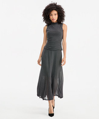 Women's Printed Mesh Midi Skirt | Macy's
