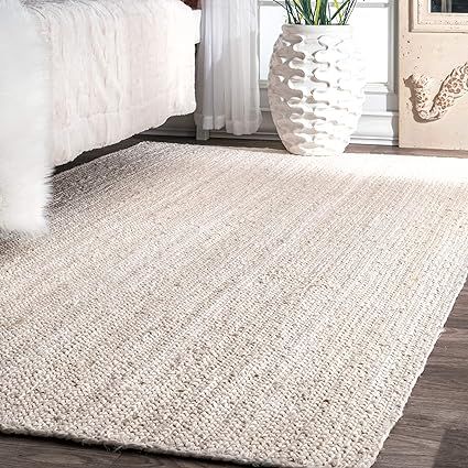 nuLOOM Rigo Hand Woven Jute Area Rug, 5' x 8', Off-white | Amazon (US)