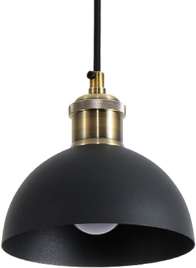 Retro Dome Shade Pendant Light Fixture Industrial Metal Hanging Light Fixture with Black Painted ... | Amazon (US)