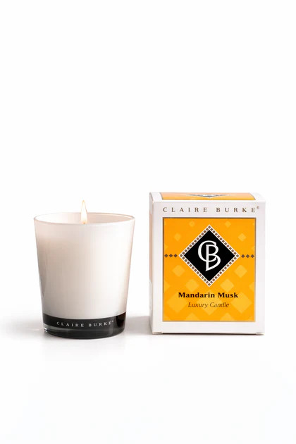 Mandarin Musk Glass Candle | Claire Burke