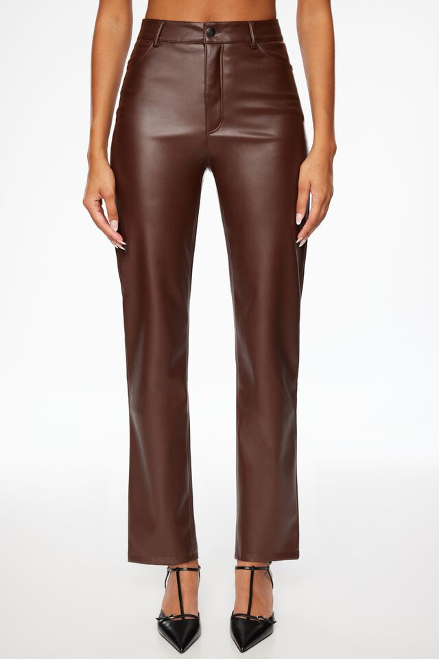Gisele Faux Leather Straight Leg Pants | Dynamite Clothing