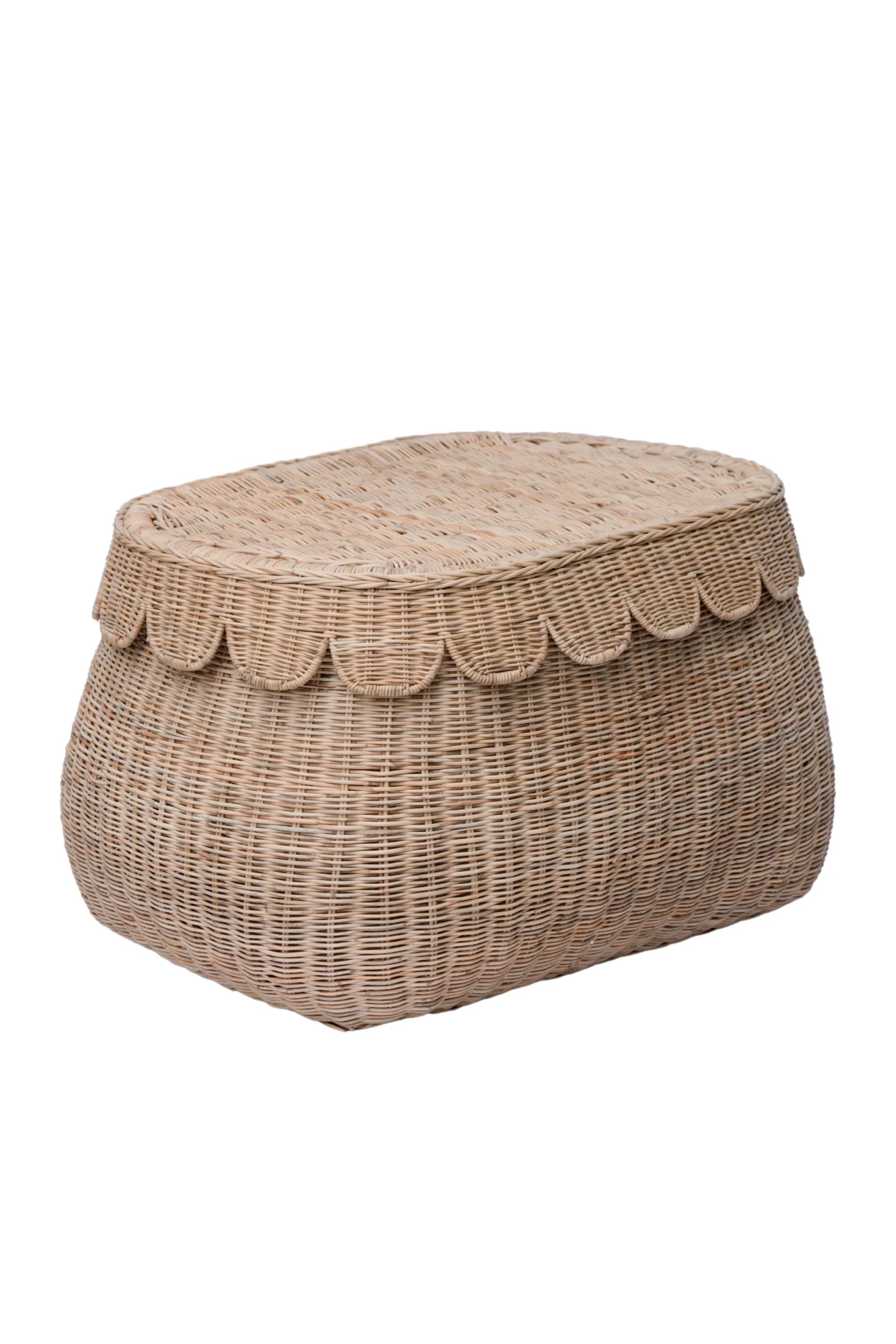 Scalloped Rattan Basket - Small - Pre-Sale | Auden & Avery