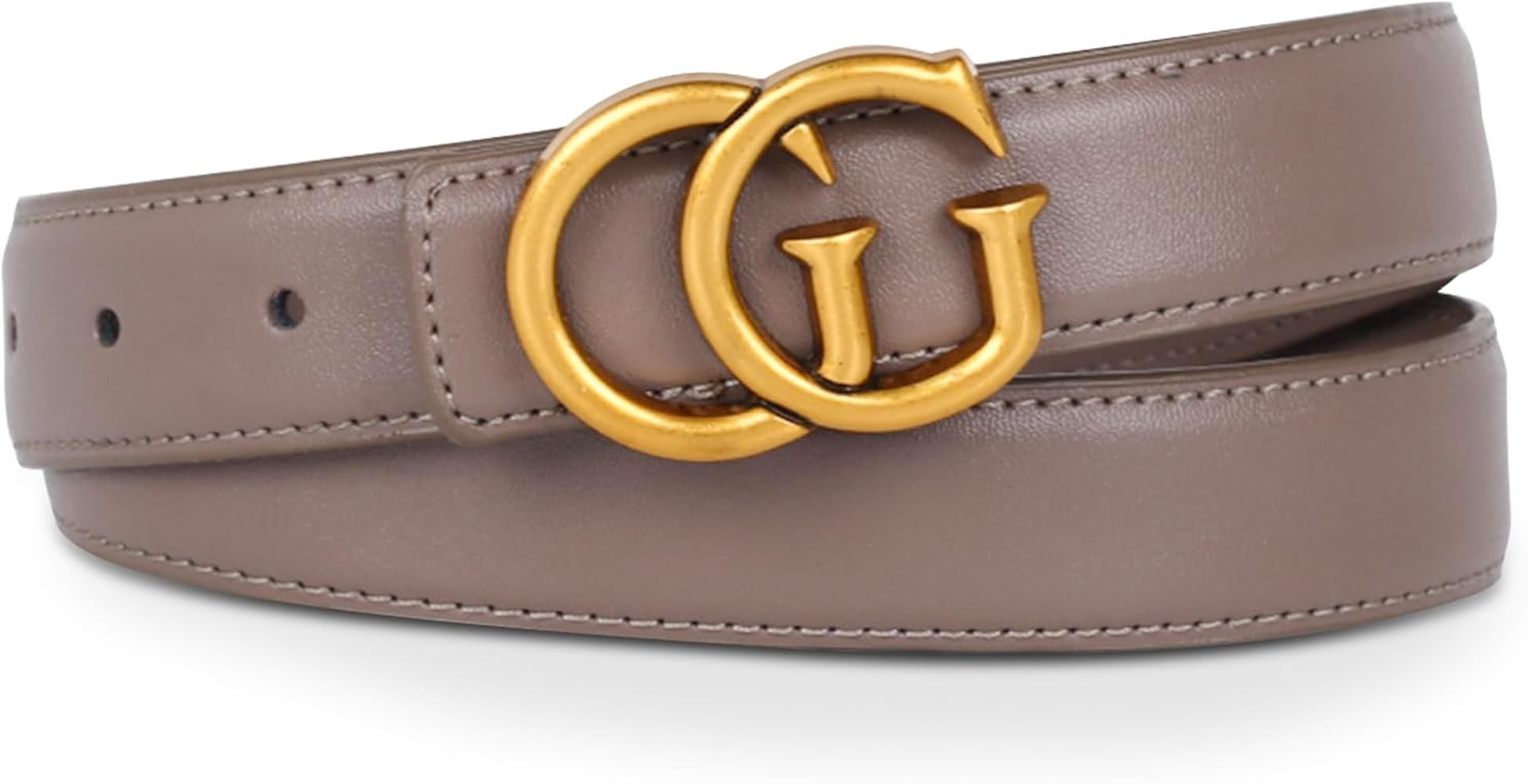 Women's Leather Belt with Buckle - Ideal for Dresses, Jeans, and Coats | Amazon (US)