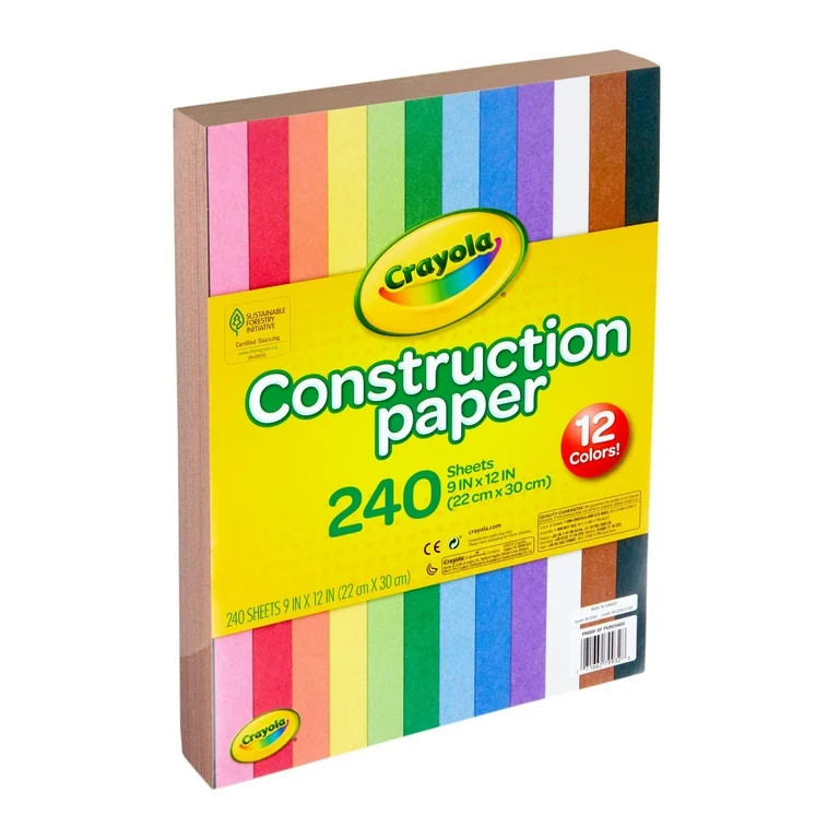 Crayola Construction Paper, 240 Pages, Easter Craft Supplies, 10 Colors, Craft Paper, Easter Bask... | Walmart (US)