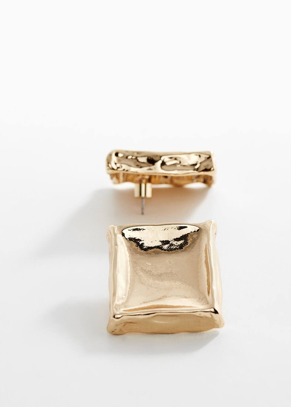 Textured square earrings -  Women | Mango United Kingdom | MANGO (UK)