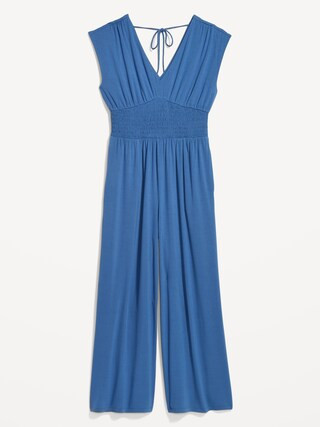 Waist-Defined Shirred Jumpsuit | Old Navy (US)