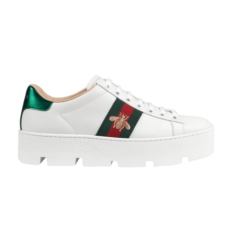 Gucci Wmns Ace Embroidered Platform 'White' | GOAT