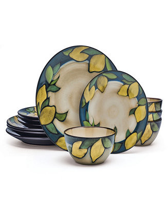 Lemons 12 Pc. Dinnerware Set, Service for 4 | Macy's