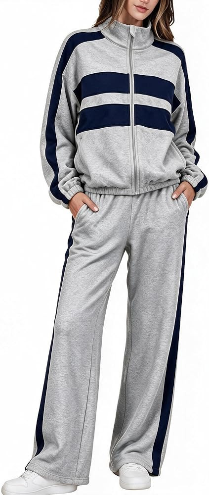 Fisoew Womens Sweat Set 2 Piece Cotton Lounge Set Airport Outfits 2026 | Amazon (US)