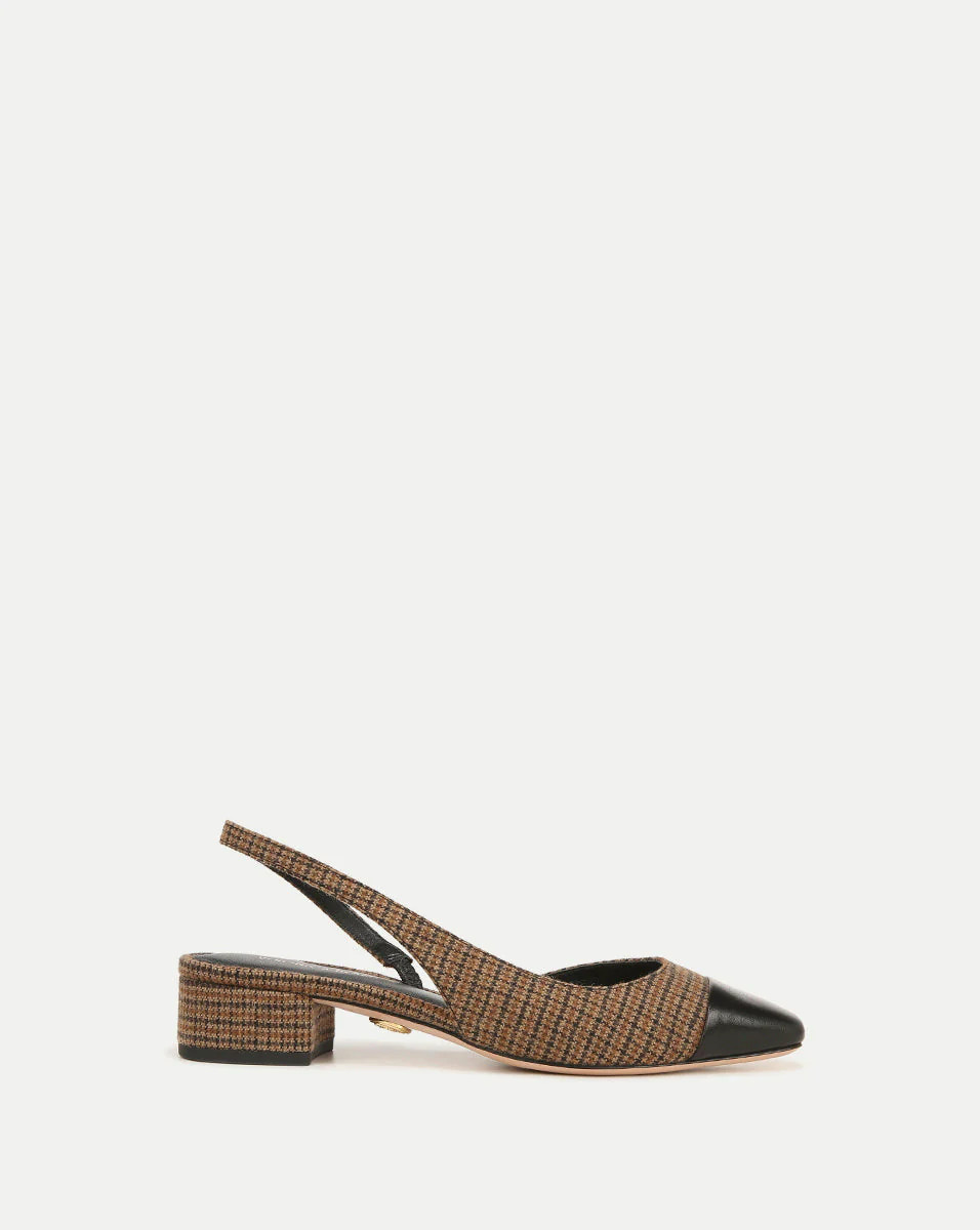 Cecile Plaid Cap-Toe Slingback | Veronica Beard