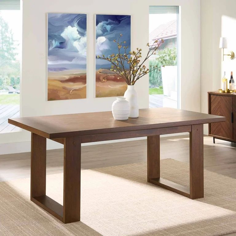 Better Homes & Gardens Ezra 72inch Rectangular Wood Dining Table, Walnut - Walmart.com | Walmart (US)