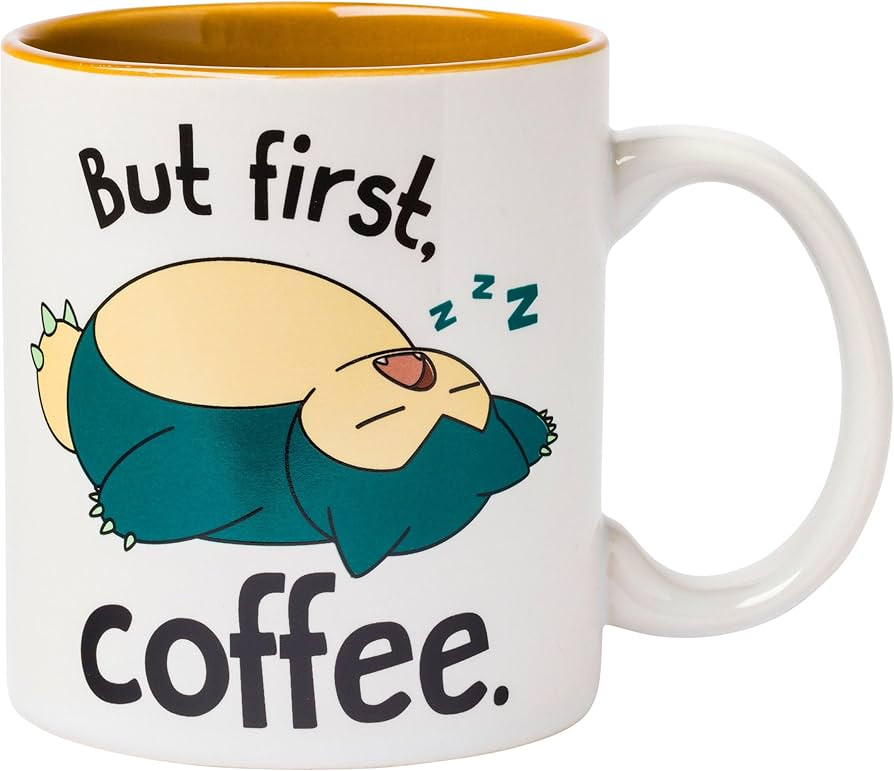 Silver Buffalo Pokemon Snorlax But First Coffee Ceramic Mug, 20 Ounces | Amazon (US)