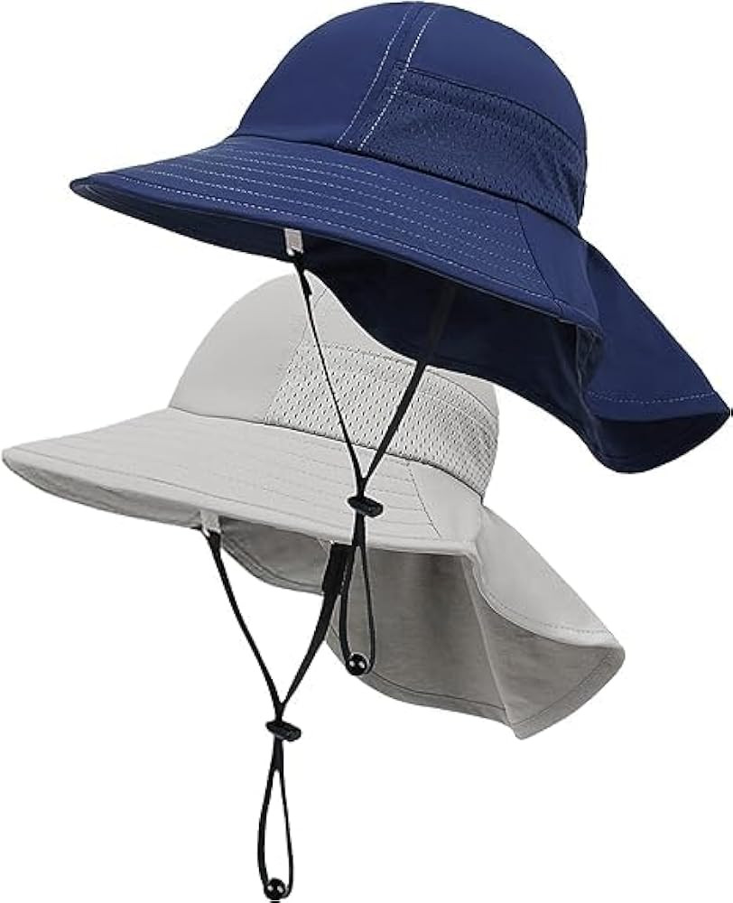 Toddler Baby Sun Hat Kids Summer Beach Essentials Adjustable Beach Hats with Bucket Wide Brim for... | Amazon (US)