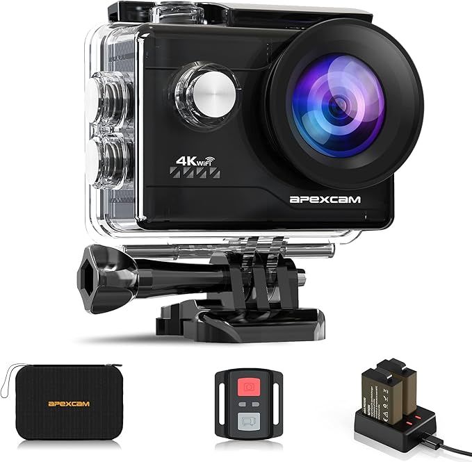 Apexcam Action Camera 4K Sports Camera 20MP 40M 170°Wide-Angle WiFi Waterproof Underwater Camera... | Amazon (US)