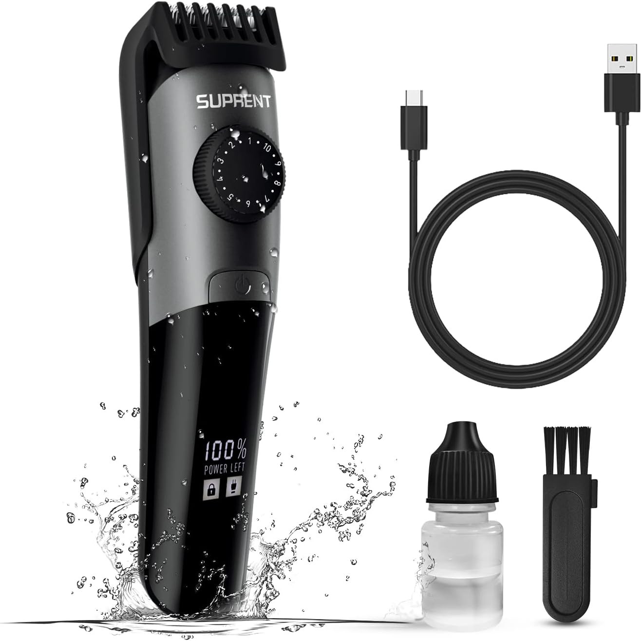 SUPRENT Beard Trimmer for Men Waterproof, IPX7 Professional Mustache Trimmer, 19 Built-in Adjusta... | Amazon (US)