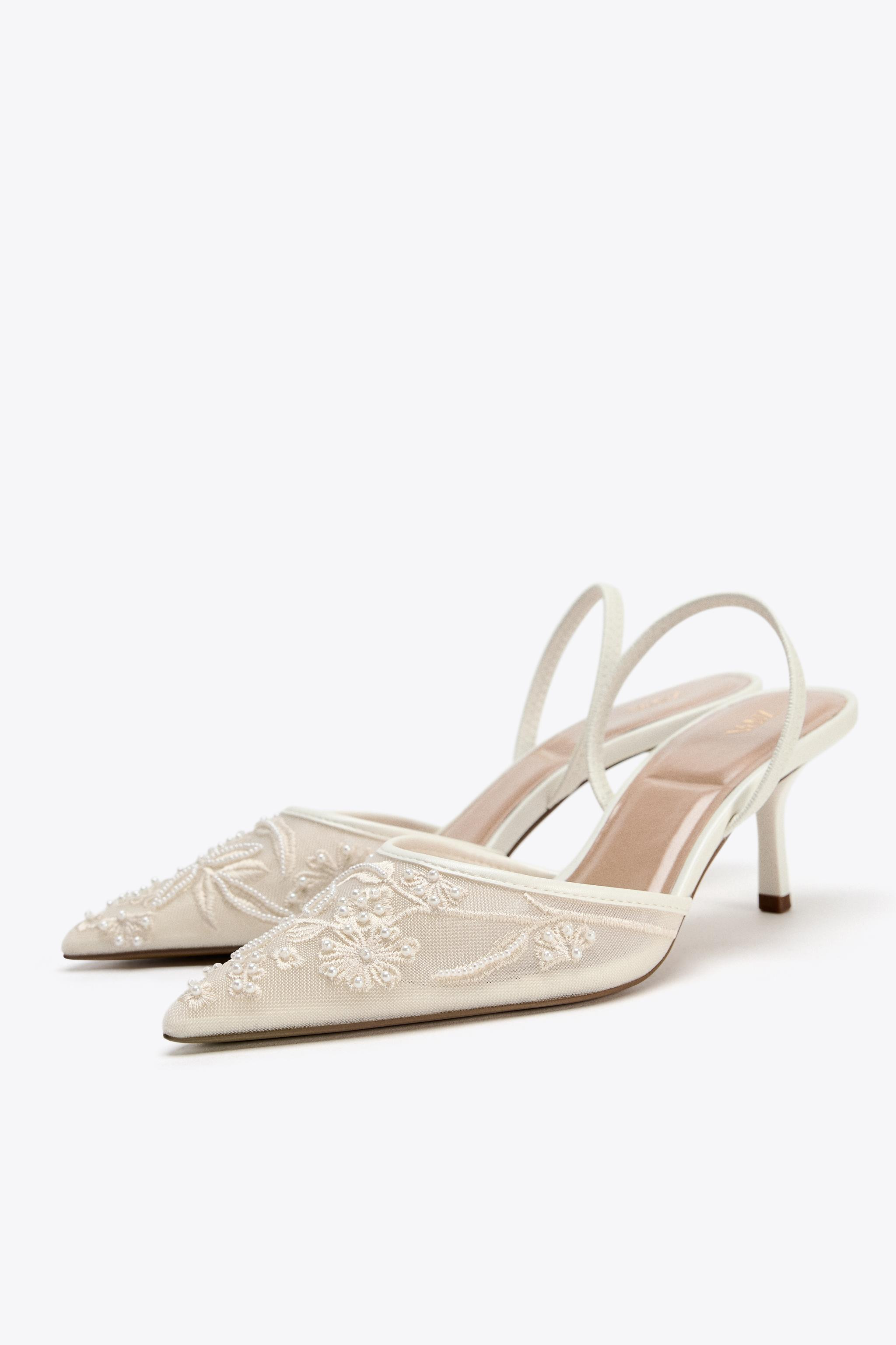 EMBROIDERED MESH SLINGBACKS | Zara US