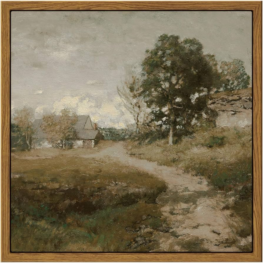 InSimSea Square Framed Wall Art Decor, Vintage Countryside Landscape Paintings, French Country Wa... | Amazon (US)