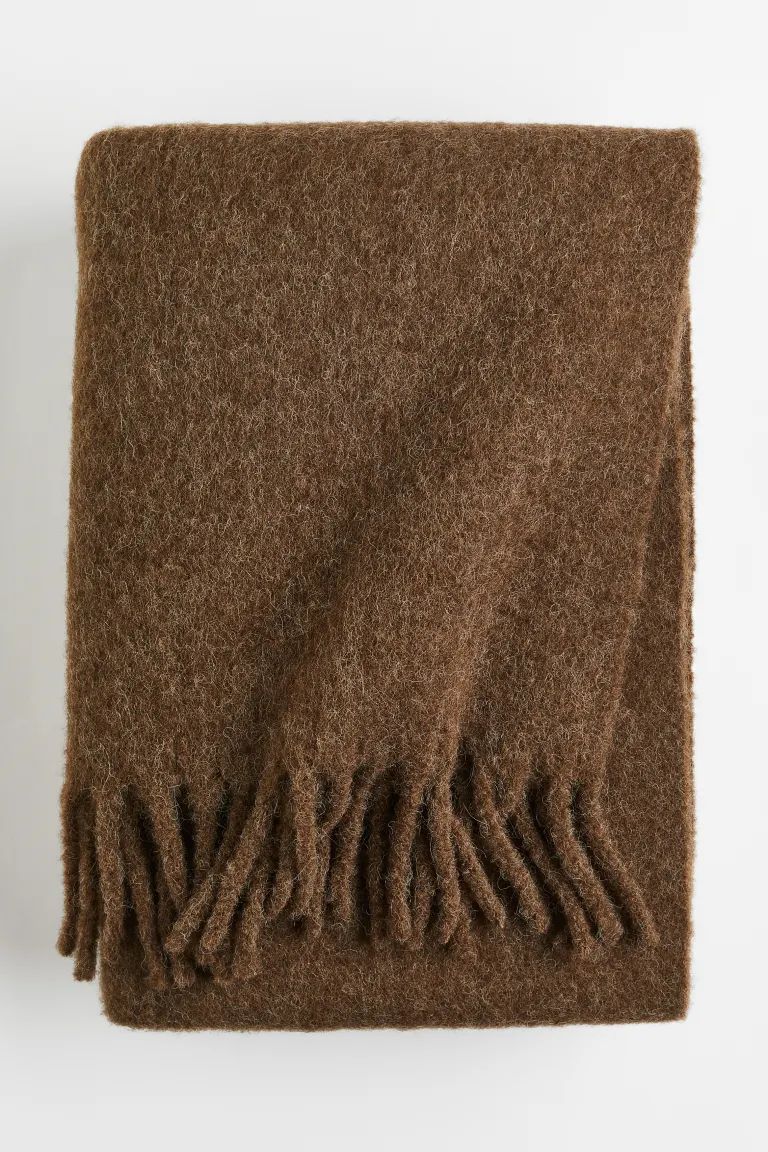 Wool-blend Throw - Dark brown - Home All | H&M US | H&M (US + CA)