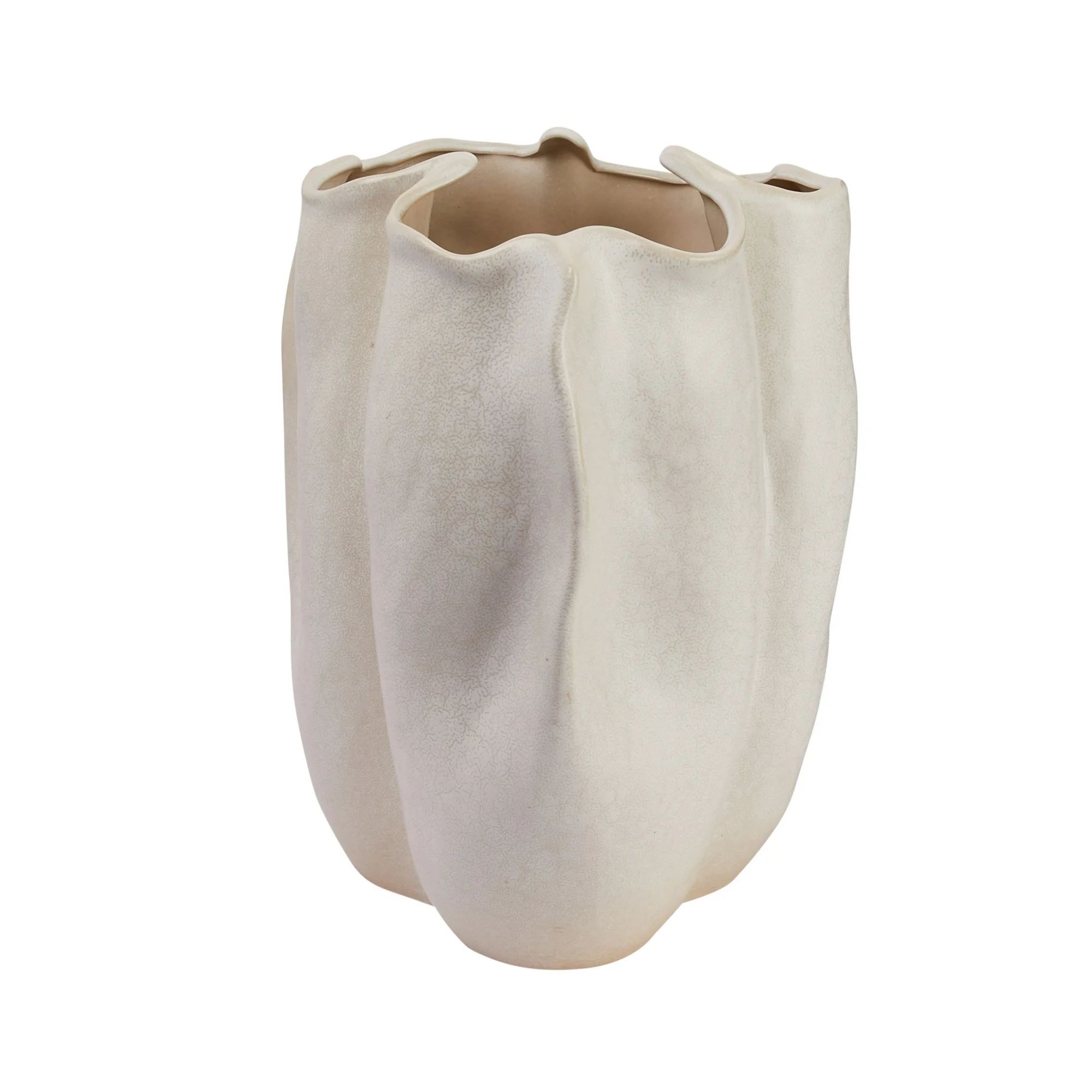 Bloomingville Organically Shaped Stoneware Vase, White | Walmart (US)