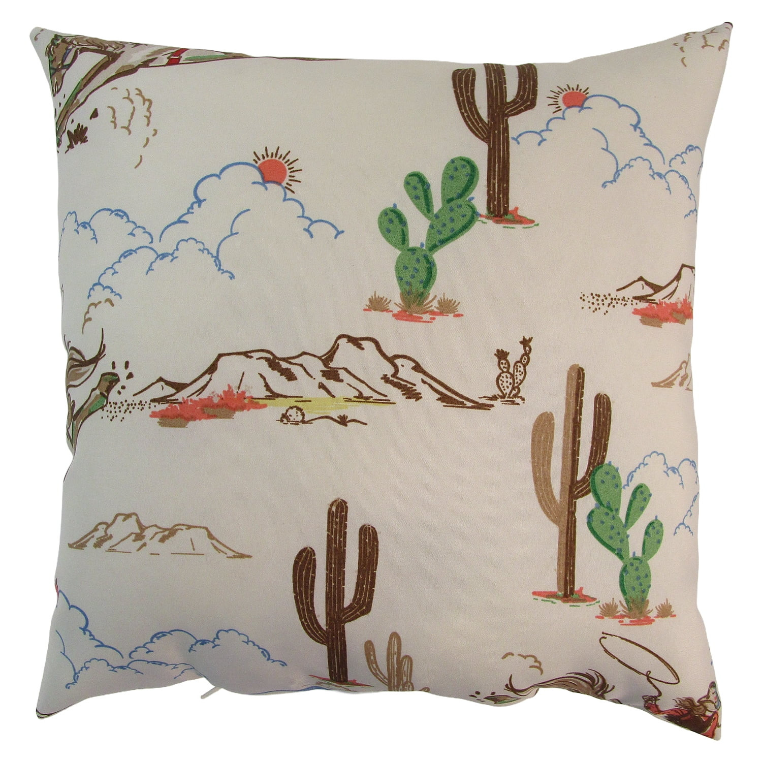 Mainstays 16" x 16" Reversible Decorative Outdoor Throw Pillow, Beige Cowboy | Walmart (US)