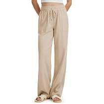 Tall Women 32/34/36 Inseam Linen Pants Wide Leg Casual Palazzo Trousers Summer Beach Lounge Botto... | Amazon (US)