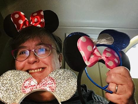 3 Minnie Mouse Black Red Pink Silver Bow-Mickey Mouse Ears Headband Costume | Amazon (US)